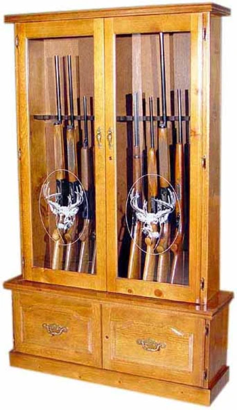 20 Gun Solid Wood Locking Gun Cabinet