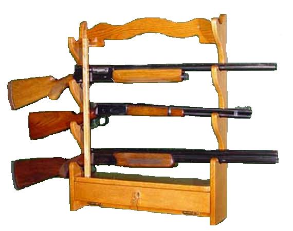 4-Gun Solid Oak Rack