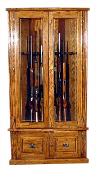 7-Gun Corner Wood Gun Cabinet